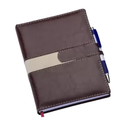 Agenda Executiva Marrom c/ Fecho e Suporte p/ Caneta